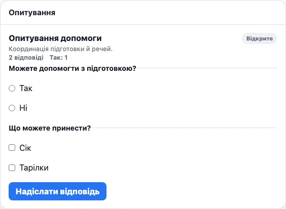Опитування real TogetherPage widget demo